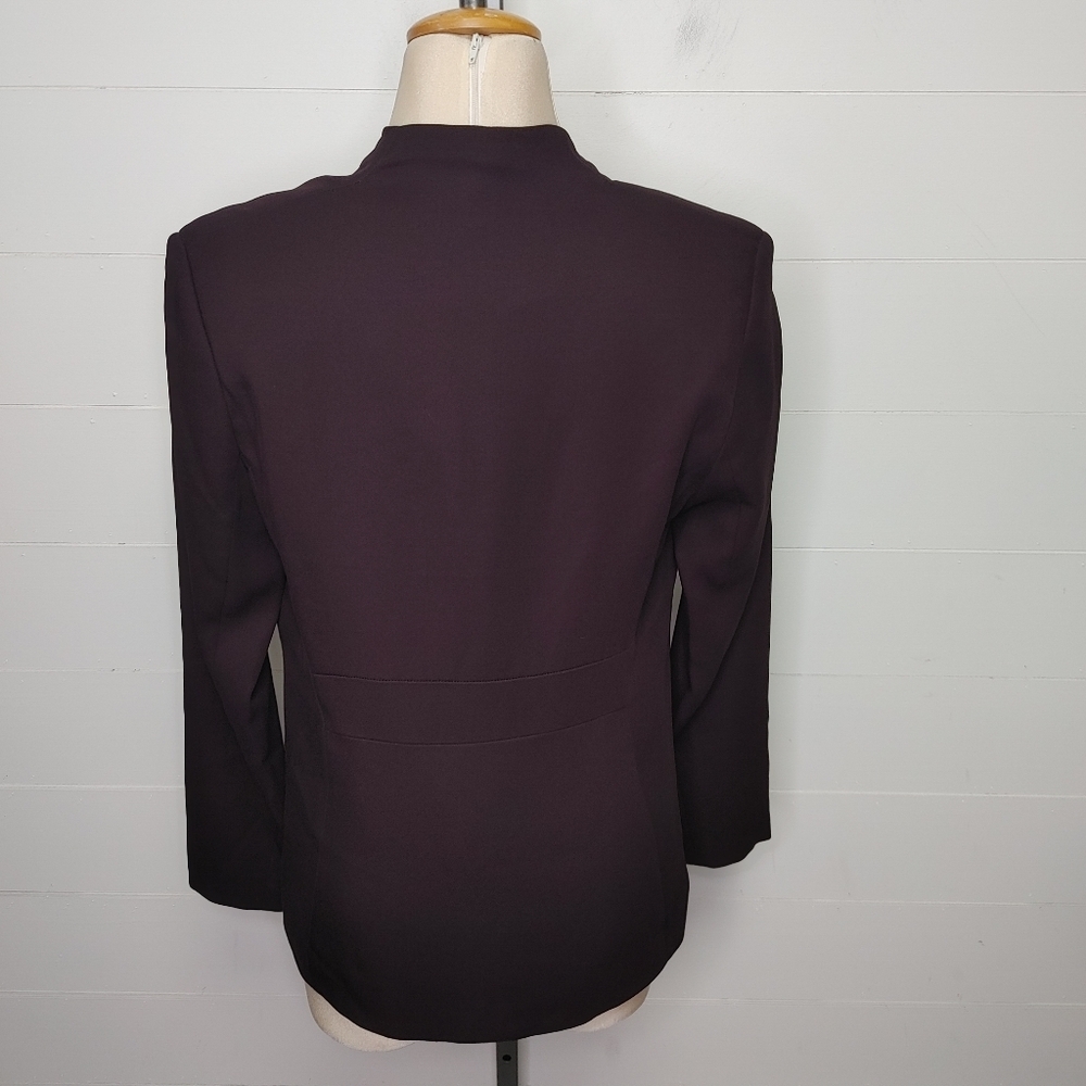 Reiss Carla Eggplant Pleated Viscose Blazer Size M - Picture 5 of 14